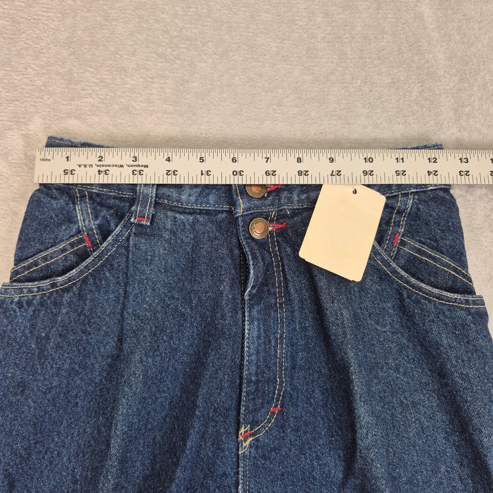 Vintage OshKosh Bgosh High Waisted Pleated Tapered Jeans 6 (25) USA Made Dark - Picture 8 of 15